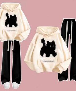 Tổng Hợp Các Set Bộ Quần ống Suông Dây To + Mix áo Hoodie Mũ 2 Lớp Form Rộng Unisex