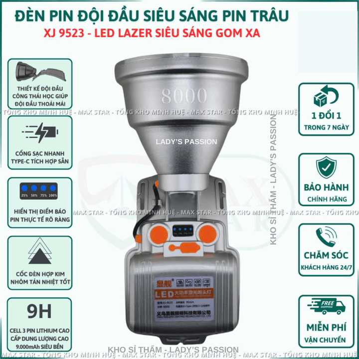 đèn Pin đội đầu Siêu Sáng Xj9523 Chiếu Xa 1000m Tích điện 10 Giờ đổi 3 Màu Tặng Kèm Dây đeo đầu Thay Thế Gd222 – Lady’s Passion