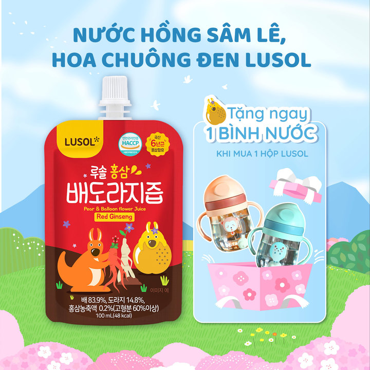 Nước Hồng Sâm Lê Hoa Chuông Lusol Cho Bé Từ 12 Tháng Tuổi