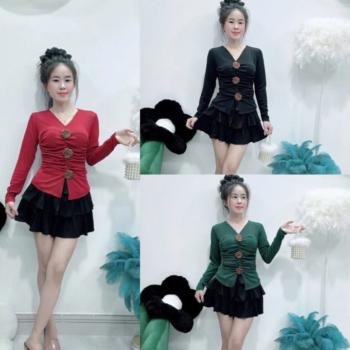 áo Thun Tay Dài đính 3 Bông Thời Trang Siêu Xinh Gk – Be Yourself