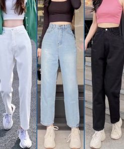 Quần Baggy Jean Nữ Trơn Basic Chất Bò Dẽ Phối 434-435 Tu – Soo1990