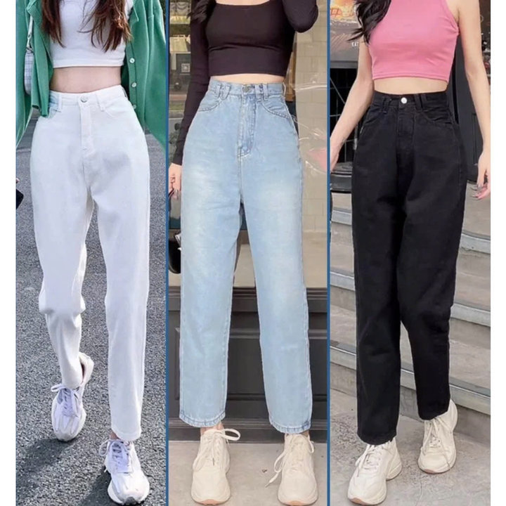 Quần Baggy Jean Nữ Trơn Basic Chất Bò Dẽ Phối 434-435 Tu – Soo1990