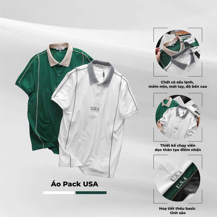 áo Thun Cổ Bẻ Thiết Kế Cao Cấp Polo Pack Usa – Thời Trang Hc