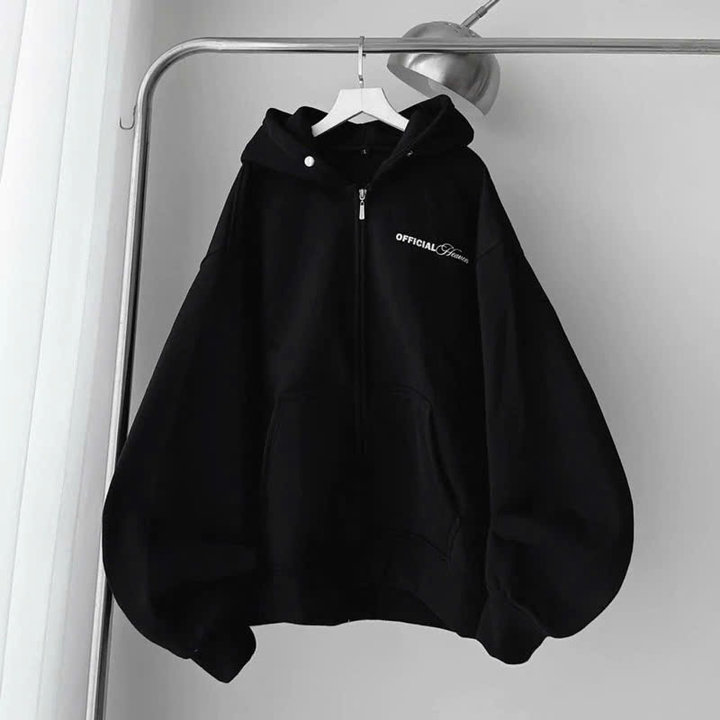 áo Khoác Nỉ Zip Unisex Form Rộng Heaven Basic Sth178-minh Hà House