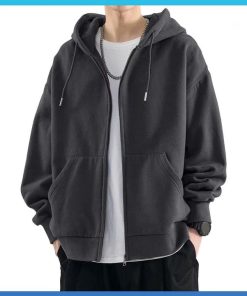 áo Khoác Nỉ Trơn Phối 2 Túi Xéo 2 Bên Có Mũ Form Rộng Unisex Nam Nữ Ut636 – Golden Dream