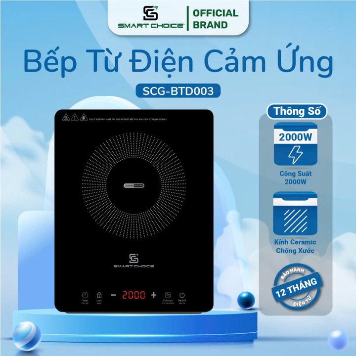 Bếp Từ Cảm ứng Smartchoice Scg-btd003, Bếp Từ đơn Công Suất 2000w Mặt Kính Cường Lực Ceramic Bền đẹp – Smartchoice