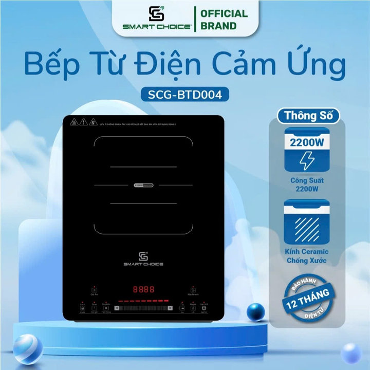 Bếp Từ đơn Smartchoice Scg-btd004, Bếp Từ Cảm ứng Công Suất 2200w Nhiều Chế độ Nấu Cài Sẵn – Smartchoice