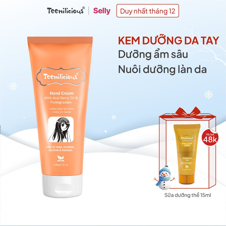 Kem Dưỡng Da Tay Chiết Xuất Acai & Lựu Hand Cream With Acai Berry Oil & Pomegranate Teenilicious