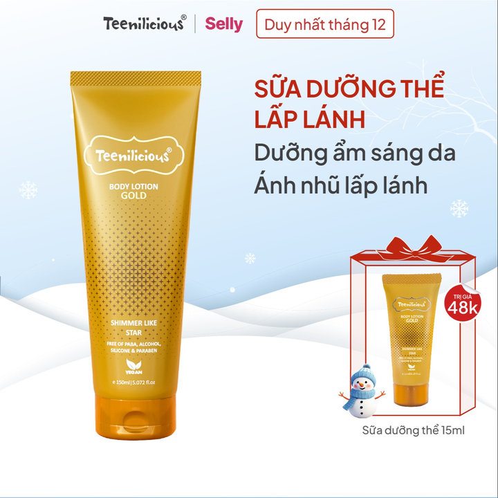 Lotion Sữa Dưỡng Thể Lấp Lánh Body Lotion Gold Teenilicious ( Tuýp 150ml)