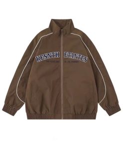 áo Khoác Dù Cổ Cao 2 Lớp Phối Sọc Viền Tay In Chữ Kesn Unisex Nam Nữ Tp54 – Golden Dream