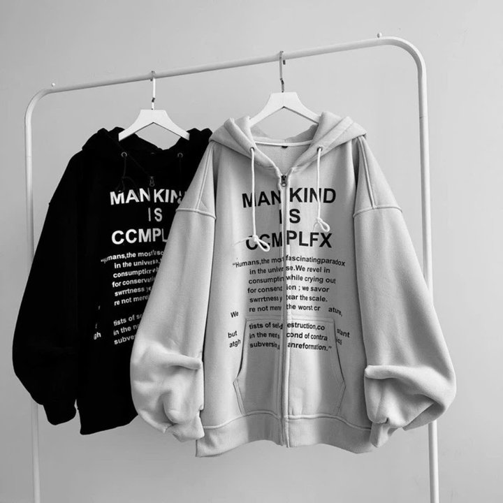 áo Khoác Zip Nỉ Bông Mankid Form Rộng Unisex Menswear Hoodie Sht182-minh Hà House
