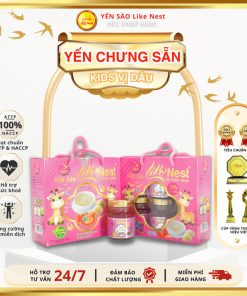 [lốc Mini 6 Hũ 70ml] Like Nest Yến Kids Vị Dâu Chưng Sẵn Cho Bé 35% Yến – Like Beauty