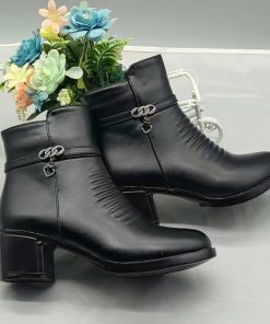 Bốt Da Cao Cấp , Cao 5 Phân, Gót Trụ, Sang Chảnh- Haanh
