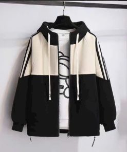 áo Khoác Nỉ Phối 2 Tông Màu Chữ Thêu Nỉ Dày Dặn Nón 2 Lớp – Htm Fashion