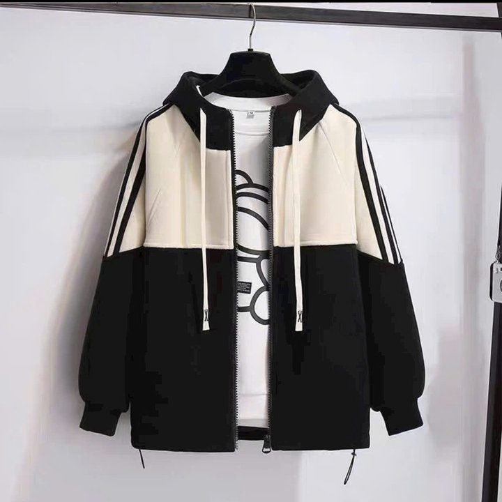 áo Khoác Nỉ Phối 2 Tông Màu Chữ Thêu Nỉ Dày Dặn Nón 2 Lớp – Htm Fashion