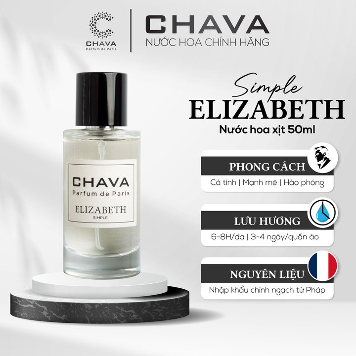 Nước Hoa Nữ Simple Elizabeth 50ml Phong Cách Xịt (phiên Bản Nắp Nam Châm Cao Cấp) – Chava