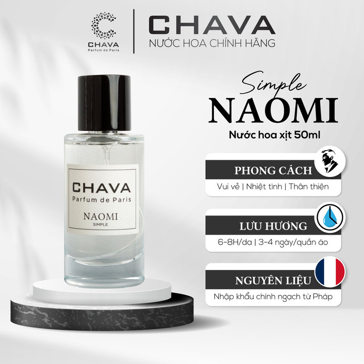 Nước Hoa Nữ Simple Naomi 50ml Phong Cách Xịt (phiên Bản Nắp Nam Châm Cao Cấp) – Chava