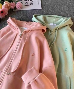 áo Khoác Nỉ Unisex Nam Nữ Có Mũ Rộng Thêu Chữ C Form Rộng Nhiều Màu Lựa Chọn Tp733 – Golden Dream