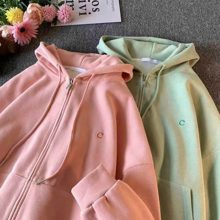 áo Khoác Nỉ Unisex Nam Nữ Có Mũ Rộng Thêu Chữ C Form Rộng Nhiều Màu Lựa Chọn Tp733 – Golden Dream