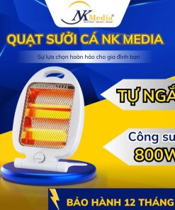 đèn Sưởi Cá 2 Bóng Nk Media, Máy Sưởi Hồng Ngoại Có Chế độ Tự Ngắt An Toàn Sử Dụng, Bảo Hành 12 Tháng