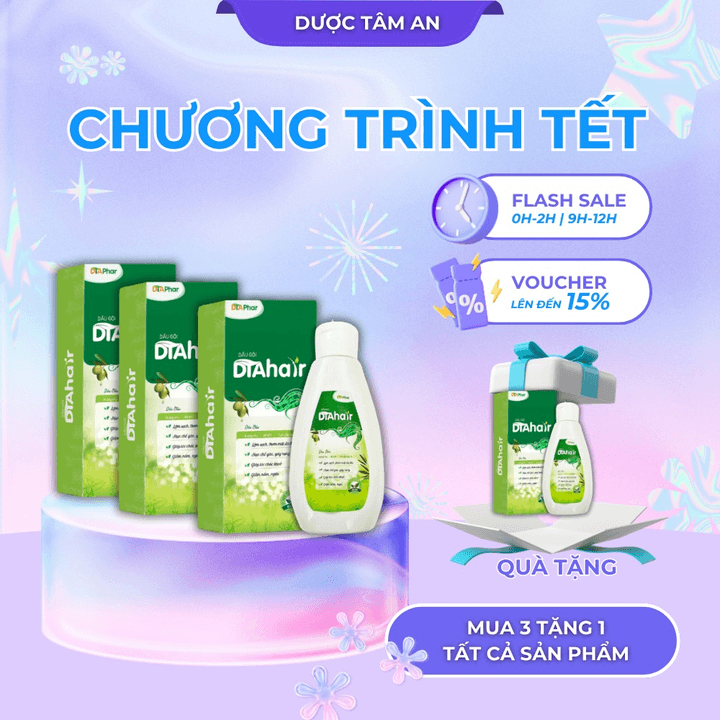 Dầu Gội Dta Hair Giúp Làm Sạch Da đầu Giảm Ngứa Do Gàu Giúp Tóc Chắc Khoẻ ít Gãy Rụng Chai 100ml