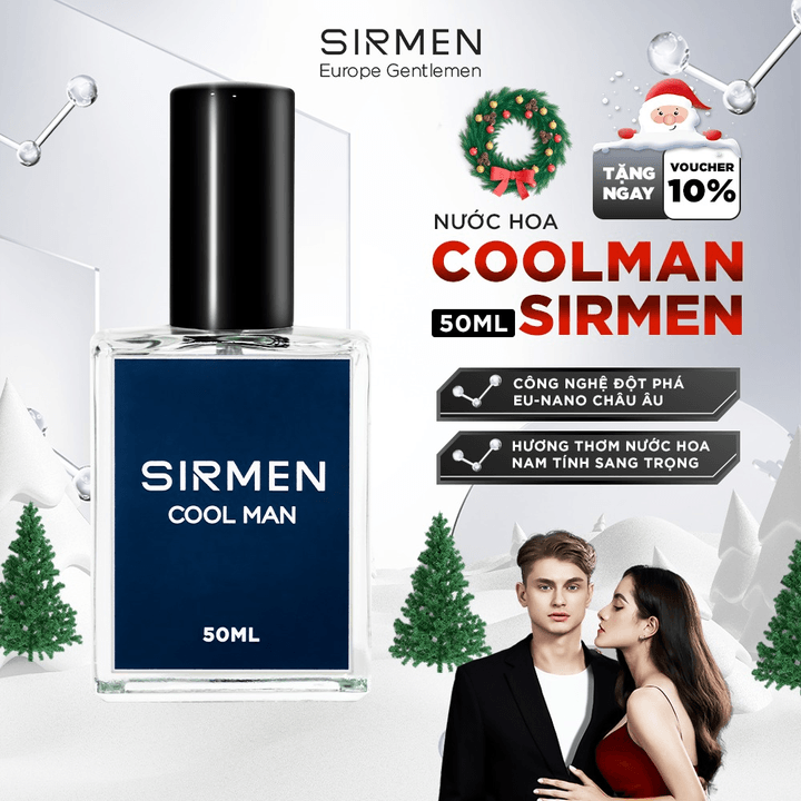 Nước Hoa Nam Sirmen Cool Man Eau De Parfum Châu âu Europe Gentlemen Cao Cấp Chai 50ml Thơm Thanh Mát, Trẻ Trung, Năng động