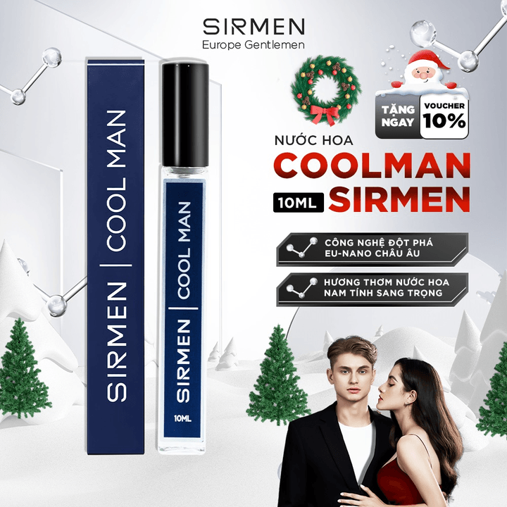 Nước Hoa Nam Sirmen Cool Man Eau De Parfum Châu âu Europe Gentlemen Cao Cấp Chai 10ml Thơm Thanh Mát, Trẻ Trung, Năng động