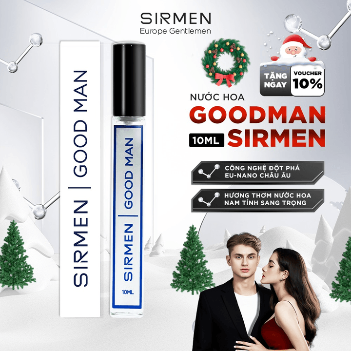 Nước Hoa Nam Sirmen Good Man Eau De Parfum Châu âu Europe Gentlemen Cao Cấp Chai 10ml Thơm Lịch Lãm Cuốn Hút