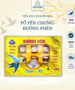 [mua 2 Tặng 1] Yến đảo Khánh Hòa – Tổ Yến Chưng Sẵn đường Phèn 39% – Hộp Quà 6 Hũ X 70ml