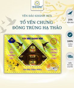 [mua 2 Tặng 1] Yến đảo Khánh Hòa – Tổ Yến Chưng Sẵn đông Trùng Hạ Thảo 25% – Hộp Quà 6 Hũ X 70ml