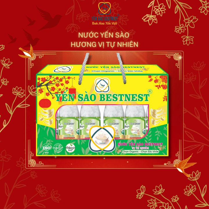 [mua 2 Tặng 1] Nước Yến Sào Bestnest – Vị Tự Nhiên – Hộp Quà 6 Chai X 180ml