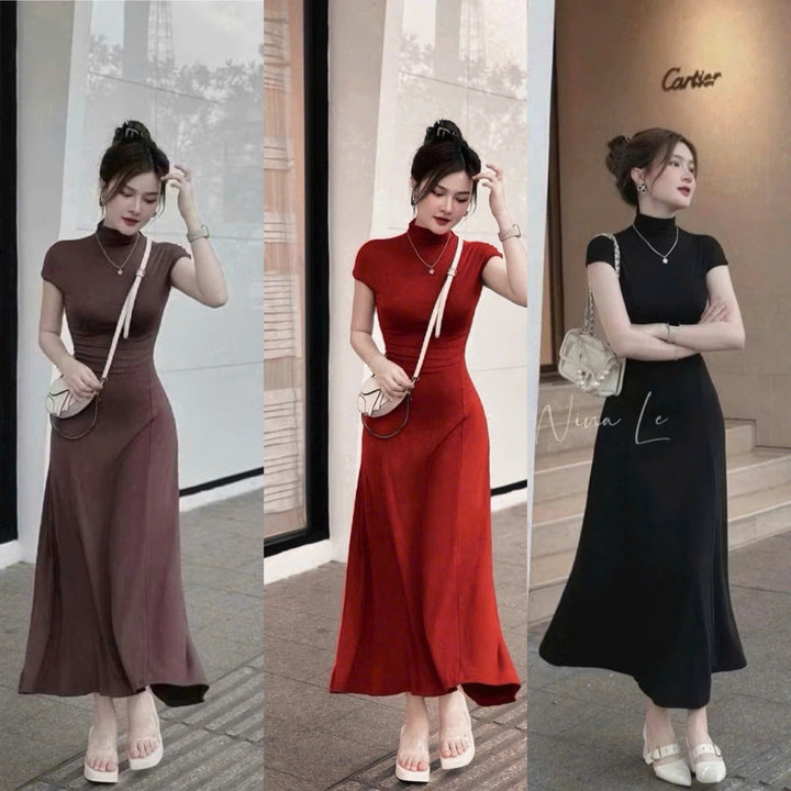 đầm Zip Cổ Lọ Form Dài – Lê Phương Boutique