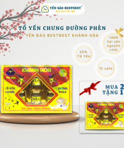 [mua 2 Tặng 1] Yến đảo Khánh Hòa – Tổ Yến Chưng Sẵn đường Phèn 25% – Hộp Quà 6 Hũ X 70ml