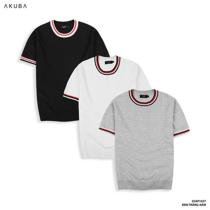 áo Len Tay Ngắn 02ap1027 Form Slimfit- Akuba