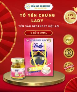 Yến Sào Bestnest Hội An – Yến Sào Chưng Sẵn Lady 21% – Hộp 4 Hũ 4 X 70ml