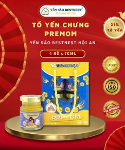 Yến Sào Bestnest Hội An – Yến Sào Chưng Sẵn Premom 21% – Hộp 4 Hũ X 70ml