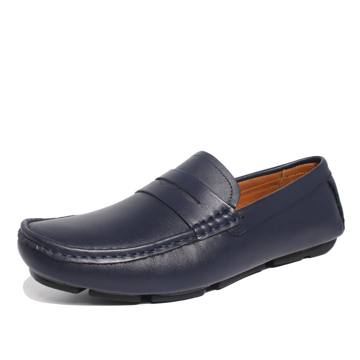 Giày Moccasin Da Bò Tự Nhiên Michilux Ciems – Màu Navy