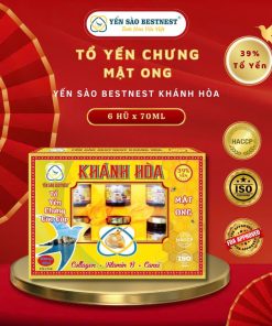 Yến Sào Bestnest Khánh Hoà – Tổ Yến Chưng Sẵn Mật Ong 39% (hộp 6 Hũ X 70ml)