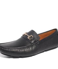 Giày Moccasin Da Bò Tự Nhiên Michilux Ciehm – Màu đen