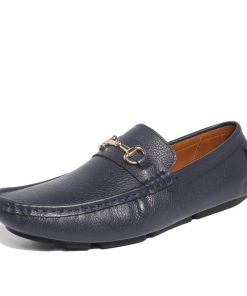 Giày Moccasin Da Bò Tự Nhiên Michilux Ciehm – Màu Navy
