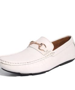 Giày Moccasin Da Bò Tự Nhiên Michilux Ciehm – Màu Trắng