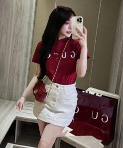 áo Phông Form Rộng Tay Lỡ Chất Cotton Chữ Giccu đỏ