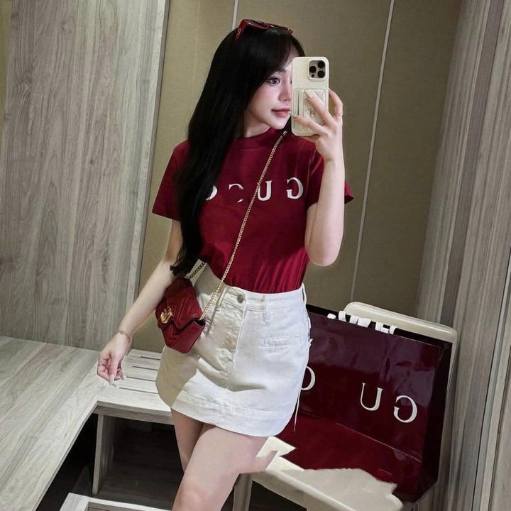 áo Phông Form Rộng Tay Lỡ Chất Cotton Chữ Giccu đỏ