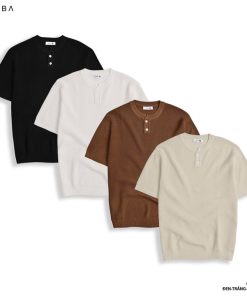 áo Len Tay Ngắn 02kp1205 Form Slimfit- Akuba