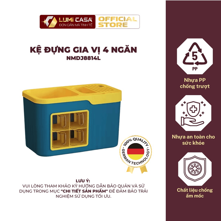 Kệ đựng Gia Vị 4 Ngăn Lumi Casa Công Nghệ đức – Tiện Lợi, đa Năng, Tiết Kiệm Không Gian