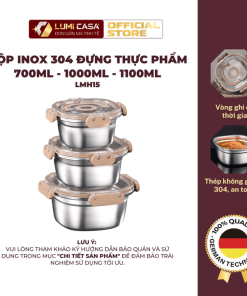 Hộp đựng Thực Phẩm Inox 304 Lumi Casa – Công Nghệ đức (700ml, 1000ml, 1100ml)