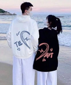 áo Hoodie Cặp đôi Nam Nữ Unisex Vải Nỉ In Hình Mảnh Ghép Trái Tim Tp90 – Golden Dream