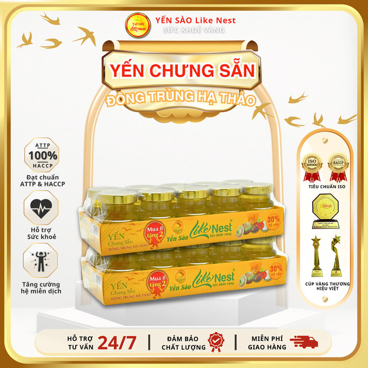 Hcm -like Nest Khay 10 Hủ Yến Chưng Vị đông Trùng 30% Yến – Like Beauty