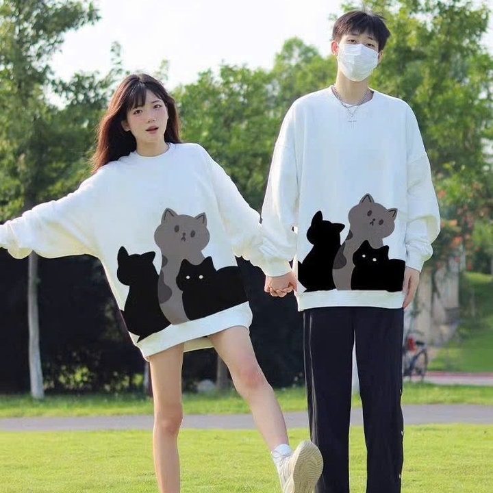 áo Sweater Vải Nỉ Ngoại Unisex Nam Nữ In Hình 3 Chú Mèo Siêu đẹp Cho Các Cặp đôi Tp342 – Phương Store
