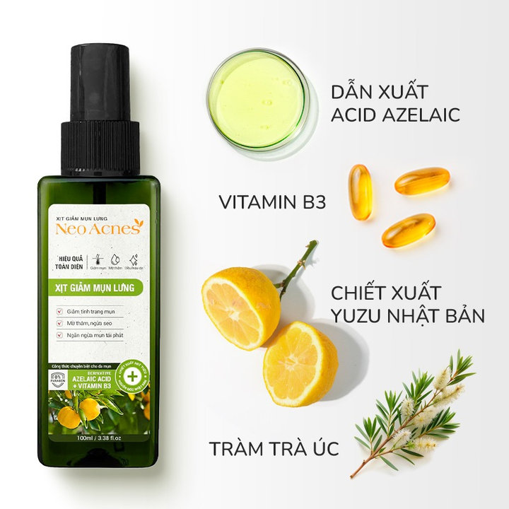 Combo 2 Xịt Mụn Lưng Neoacnes Hỗ Trợ Giảm Mụn, Mờ Thâm 100Ml